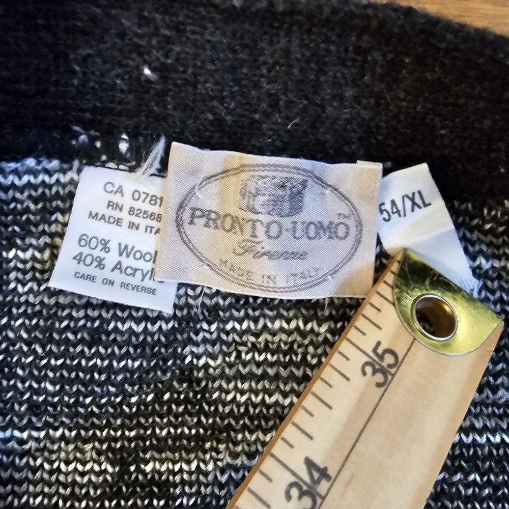 Vintage PRONTO UOMO Grandpa Cardigan Sweater Multicolor  Men's  XL (54)  ITALY